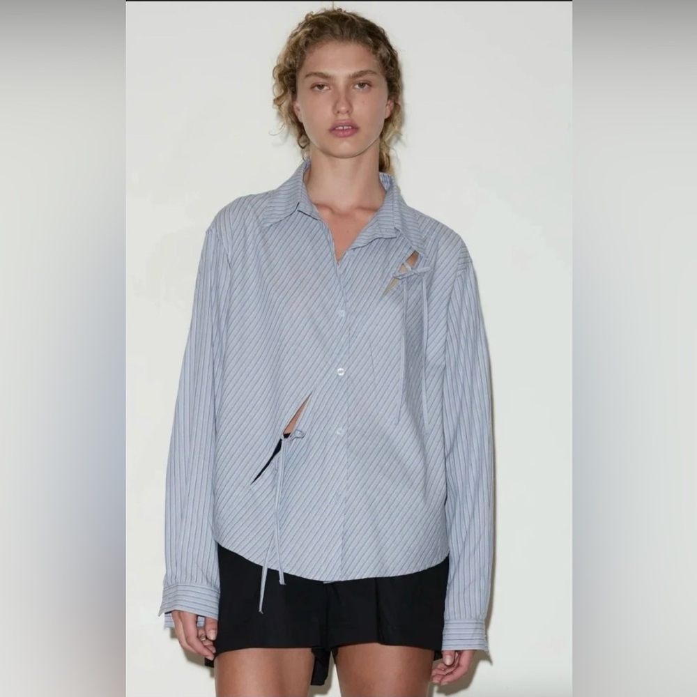 Women's Striped Button Down Shirt